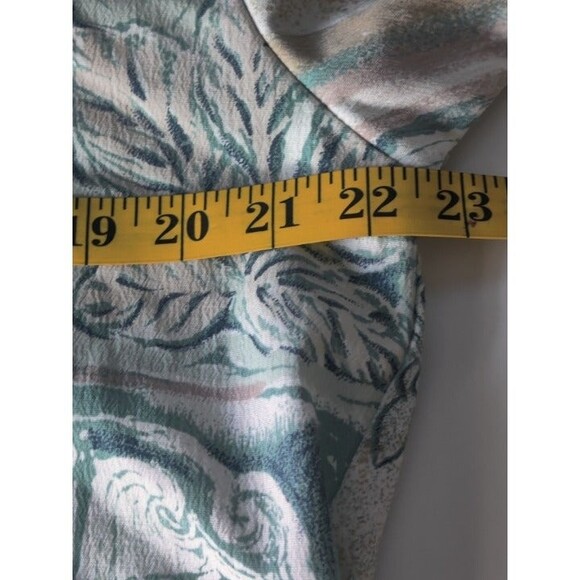 Lighthouse Point Women's Floral Top Button Front Short Sleeve Ivory Size Small - Picture 9 of 11